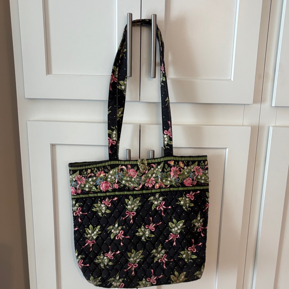 Vera Bradley Black and Pink Floral Tote
